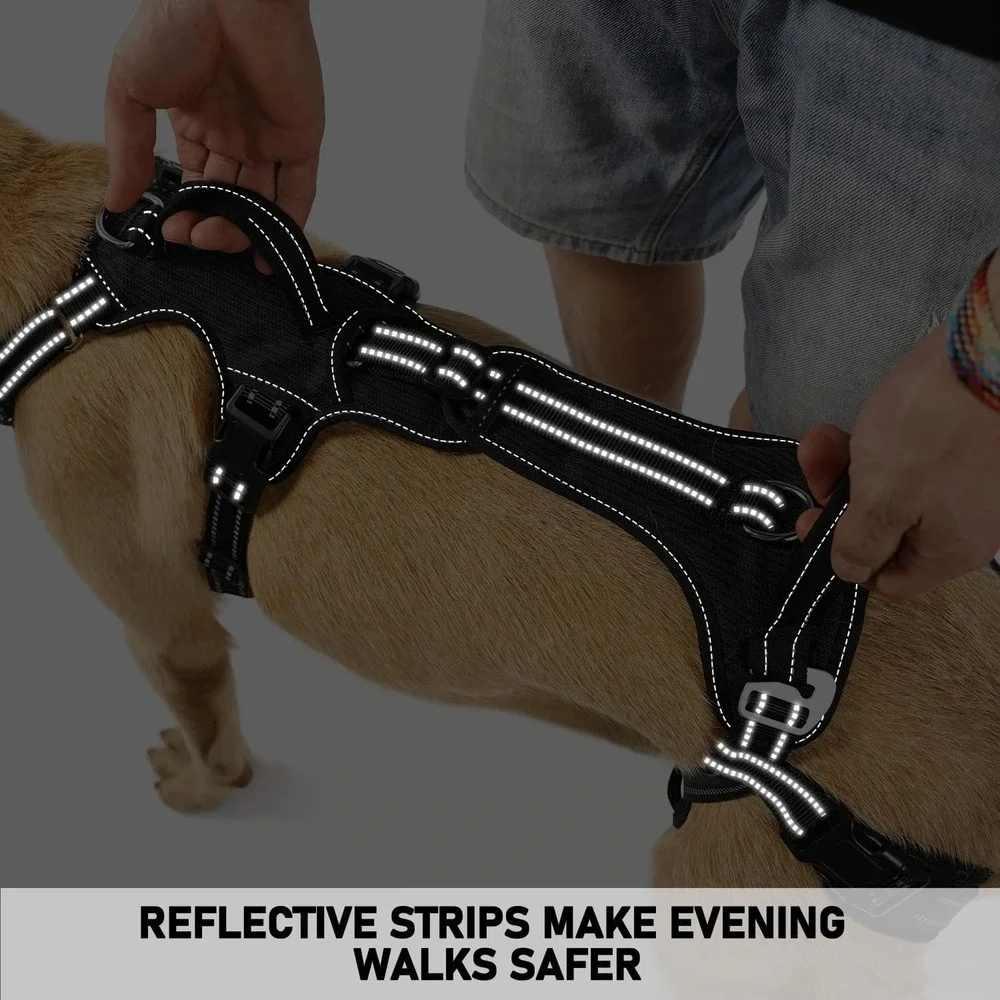COODEO Small Dog Lift Harness Polyester Rear Leg Support Rehab Sling‎ Black